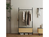 Paloma Open Hanging Closet in Natural Oak by Manhattan Comfort at Eve Furniture