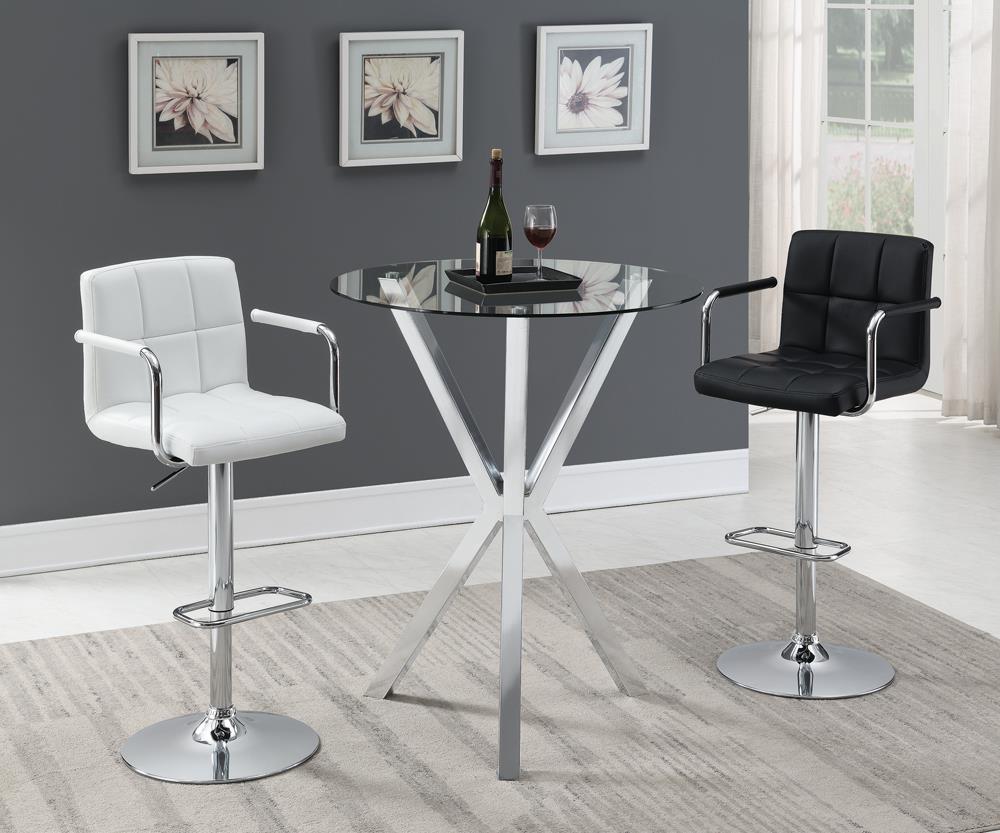 Palomar Black/Chrome Adjustable Height Bar Stool