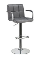 Palomar Gray/Chrome Adjustable Height Bar Stool