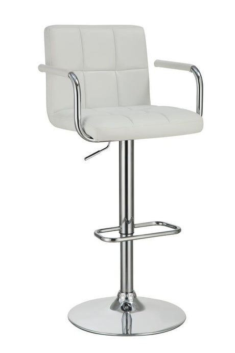 Palomar White/Chrome Adjustable Height Bar Stool by Coaster at Eve Furniture