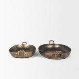 Pama Hammered Gold Metal Decorative Trays (Set of 2) by Mercana at Eve Furniture