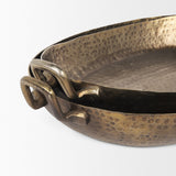 Pama Hammered Gold Metal Decorative Trays (Set of 2) by Mercana at Eve Furniture