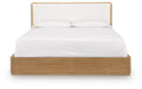 Pamaria Light Brown King Upholstered Bed by Ashley at Eve Furniture