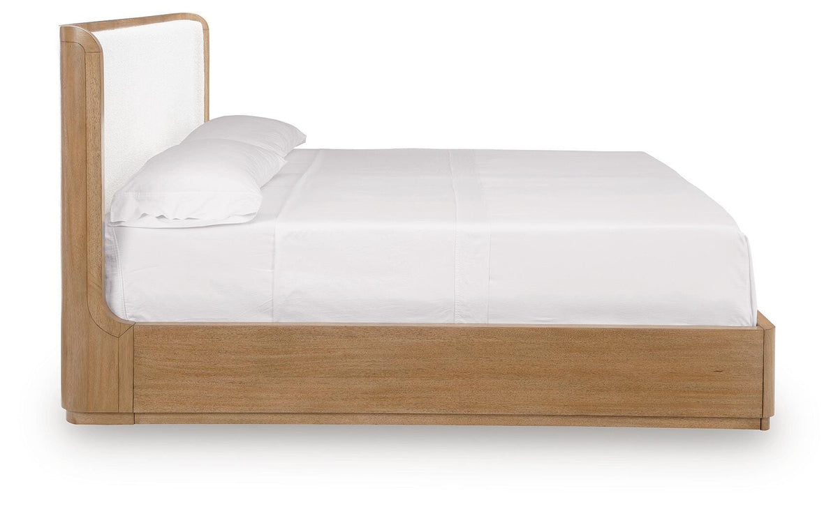 Pamaria Light Brown King Upholstered Bed by Ashley at Eve Furniture