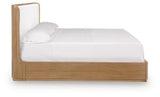 Pamaria Light Brown King Upholstered Bed by Ashley at Eve Furniture