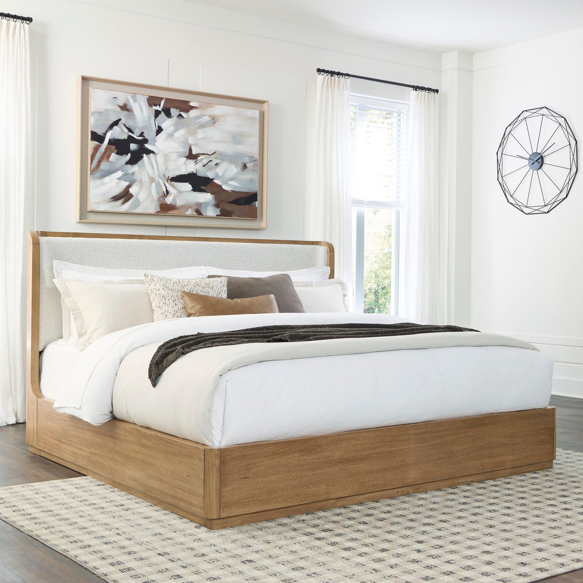 Pamaria Light Brown King Upholstered Bed by Ashley at Eve Furniture