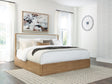 Pamaria Light Brown King Upholstered Bed by Ashley at Eve Furniture