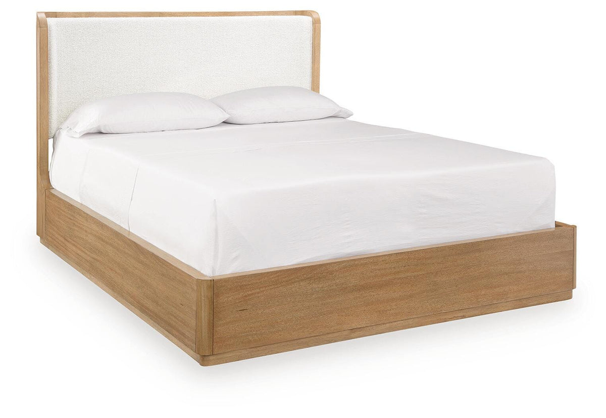 Pamaria Light Brown Queen Upholstered Bed by Ashley at Eve Furniture