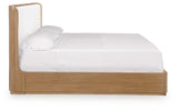 Pamaria Light Brown Queen Upholstered Bed by Ashley at Eve Furniture