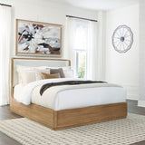 Pamaria Light Brown Queen Upholstered Bed by Ashley at Eve Furniture