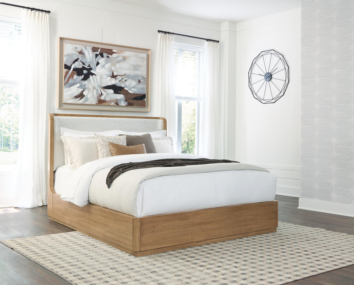 Pamaria Light Brown Queen Upholstered Bed by Ashley at Eve Furniture