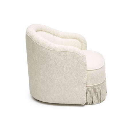 Pamela Cream Boucle Tassel Lounge Chair by TOV Furniture at Eve Furniture