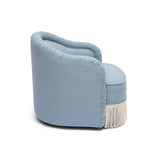 Pamela Faded Blue Upcycled Fabric Tassel Lounge Chair by TOV Furniture at Eve Furniture