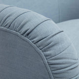 Pamela Faded Blue Upcycled Fabric Tassel Lounge Chair by TOV Furniture at Eve Furniture