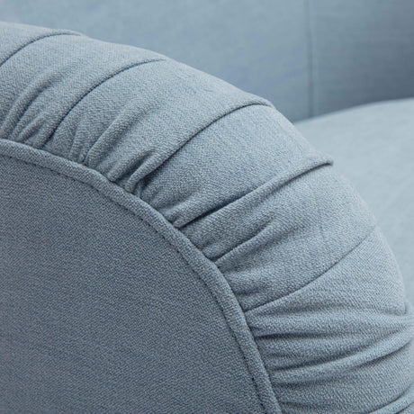 Pamela Faded Blue Upcycled Fabric Tassel Lounge Chair by TOV Furniture at Eve Furniture