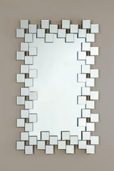 Pamela Silver Frameless Wall Mirror with Staggered Tiles by Coaster at Eve Furniture