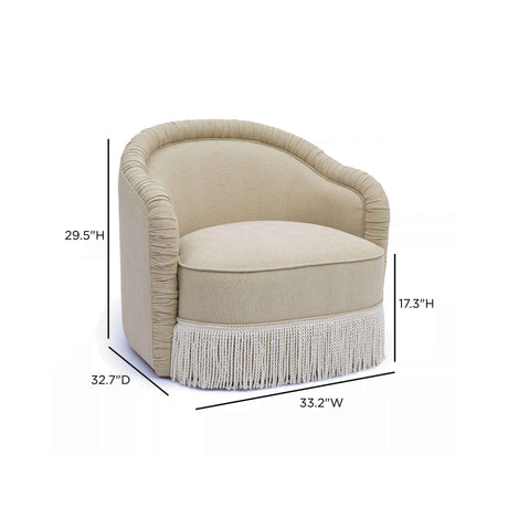Pamela Tan Performance Chenille Tasseled Lounge Accent Chair by TOV Furniture at Eve Furniture