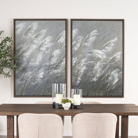 Pampas Grass Breeze I by Mercana Studio a Hand Embellished Textured Framed Canvas by Mercana at Eve Furniture
