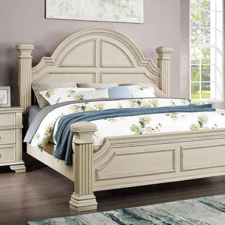 Pamphilos Antique White 5-Piece Queen Bedroom Set by Furniture of America at Eve Furniture