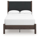 Pamytta Brown Full Upholstered Panel Platform Bed by Ashley at Eve Furniture