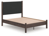 Pamytta Brown Full Upholstered Panel Platform Bed by Ashley at Eve Furniture