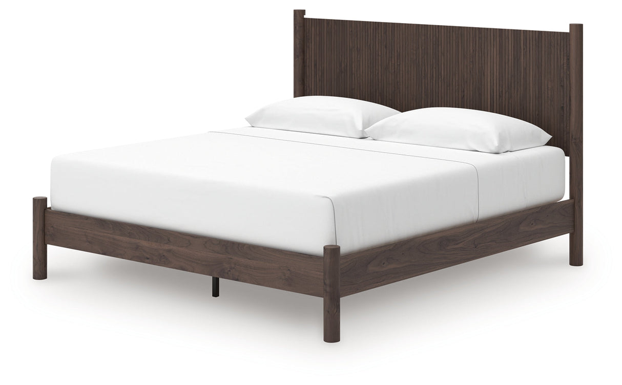Pamytta Brown King Panel Platform Bed by Ashley at Eve Furniture