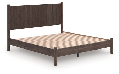 Pamytta Brown King Panel Platform Bed by Ashley at Eve Furniture
