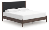 Pamytta Brown King Upholstered Panel Platform Bed by Ashley at Eve Furniture