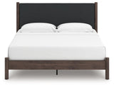 Pamytta Brown King Upholstered Panel Platform Bed by Ashley at Eve Furniture