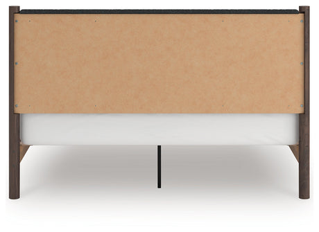Pamytta Brown King Upholstered Panel Platform Bed by Ashley at Eve Furniture