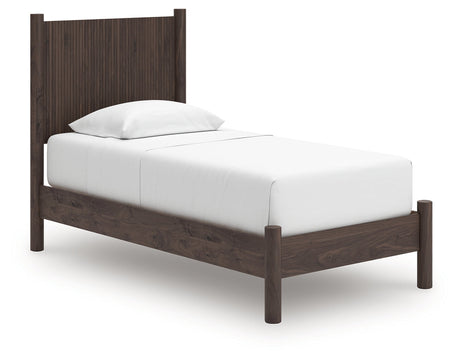Pamytta Brown Twin Panel Platform Bed by Ashley at Eve Furniture