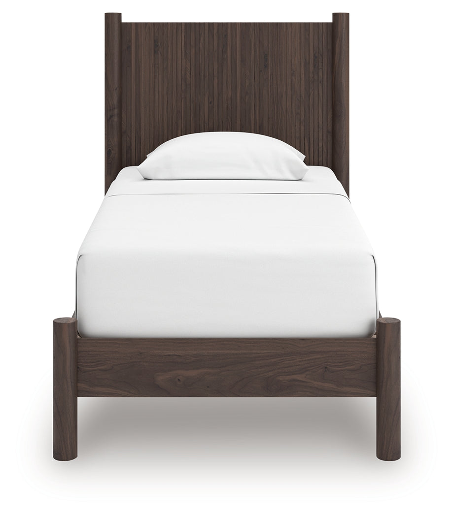 Pamytta Brown Twin Panel Platform Bed by Ashley at Eve Furniture