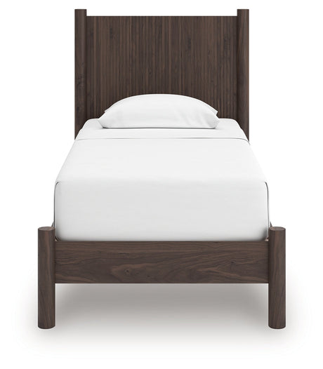 Pamytta Brown Twin Panel Platform Bed by Ashley at Eve Furniture