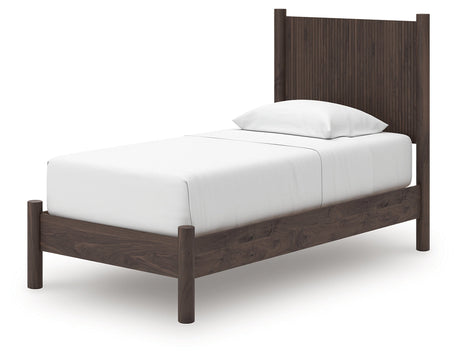 Pamytta Brown Twin Panel Platform Bed by Ashley at Eve Furniture