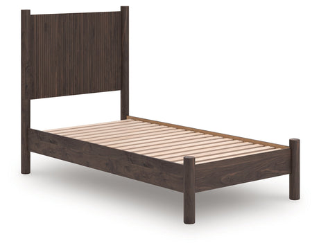 Pamytta Brown Twin Panel Platform Bed by Ashley at Eve Furniture