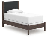 Pamytta Brown Twin Upholstered Panel Bed by Ashley at Eve Furniture