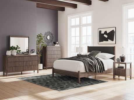 Pamytta Brown Upholstered Platform Bedroom Set by Ashley at Eve Furniture