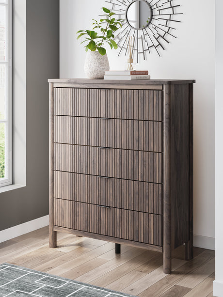 Pamytta Brown Wide Chest of Drawers by Ashley at Eve Furniture