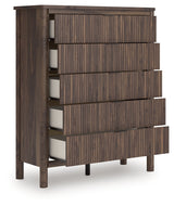 Pamytta Brown Wide Chest of Drawers by Ashley at Eve Furniture