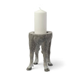 Pan Large Gray Ceramic Hoofed Table Candle Holder by Mercana at Eve Furniture