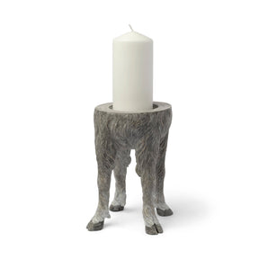 Pan Large Gray Ceramic Hoofed Table Candle Holder by Mercana at Eve Furniture