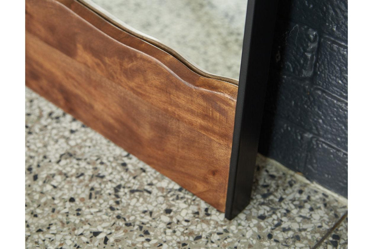 Panchali Brown/Black Floor Mirror by Ashley at Eve Furniture