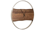 Panchali Brown/Silver Finish Wall Clock by Ashley at Eve Furniture