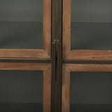 Pandora Dark Brass Metal W/Red Wood 2 Door Accent Cabinet by Mercana at Eve Furniture
