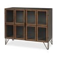 Pandora Dark Brass Metal W/Red Wood 2 Door Accent Cabinet by Mercana at Eve Furniture