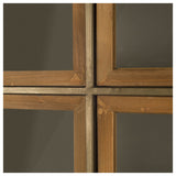 Pandora I Brown Wood and Metal Glass Door Display Cabinet by Mercana at Eve Furniture