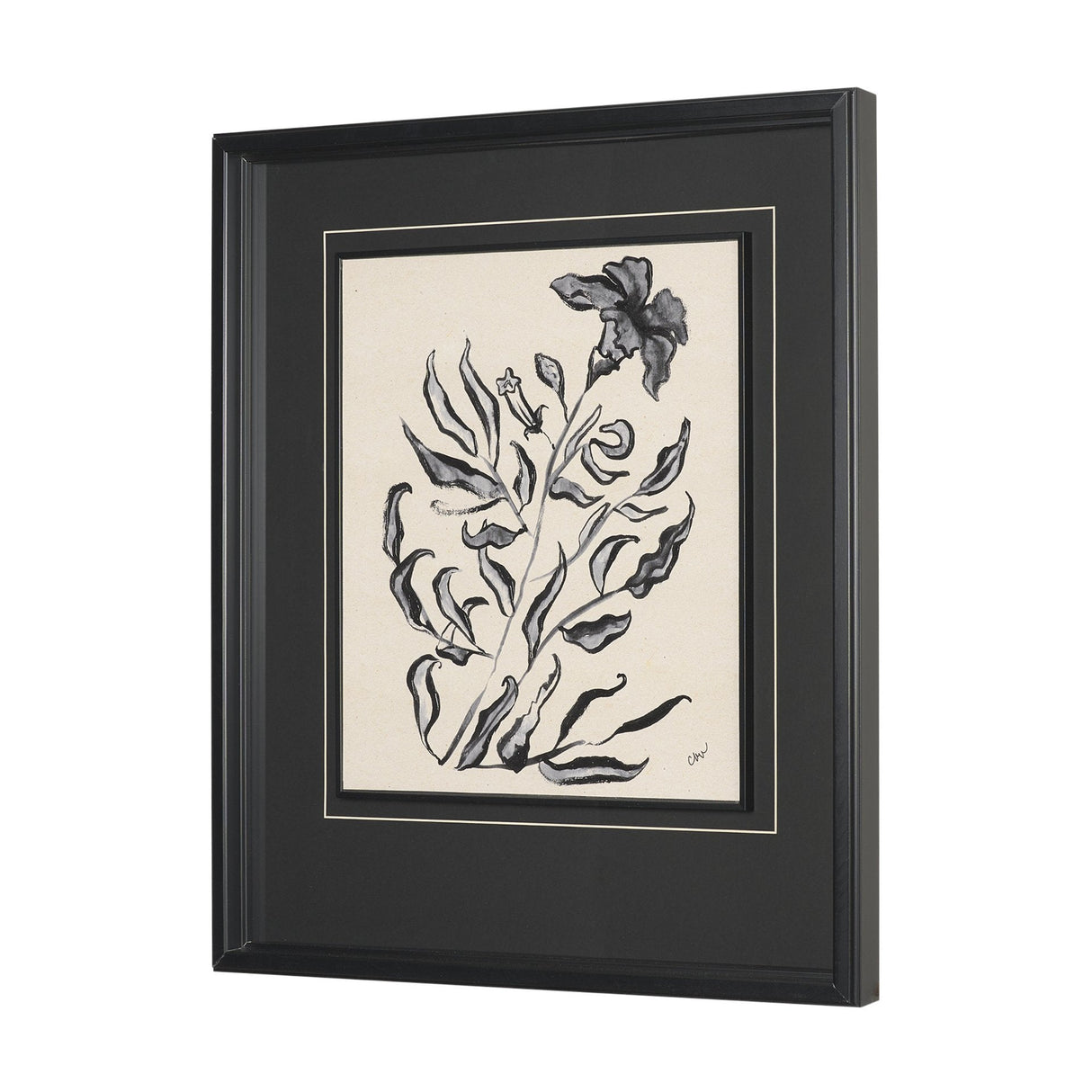 Pandora Plant by Cristina Bartl Villa Hand-Embellished Textured Framed Artwork Matted under Glass by Mercana at Eve Furniture