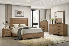 Panelli Walnut 5-Piece Queen Bedroom Set (2N) by Furniture of America at Eve Furniture