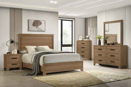Panelli Walnut 5-Piece Queen Bedroom Set (2N) by Furniture of America at Eve Furniture