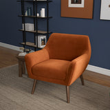 Panom Burnt Orange Velvet Lounge Chair by Ashcroft Furniture at Eve Furniture